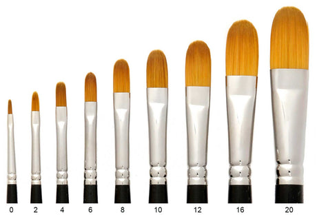 Trekell Golden Taklon Short Handle Artist Brushes for Acrylic and Watercolor Painting