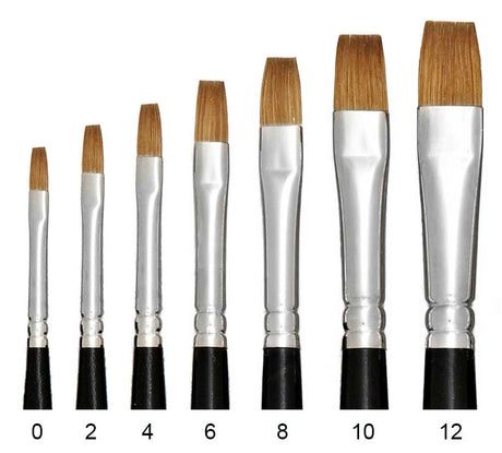 Trekell Sienna Synthetic Red Sable Long Handle Artist Brushes for Oil, Watercolor and Acrylic Painting