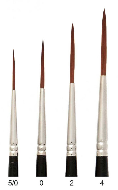 Trekell Crimson Taklon Synthetic Artist Brushes - Short Handle for Oil & Acrylic Painting